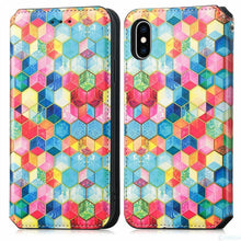 Load image into Gallery viewer, Multicolored Phone Case For iPhone 13 12 11 Pro Mini Cover Wallet Card Slot Flip Magnetic Leather PU Leather Flip Wallet Cover with Card Slots Case Cover