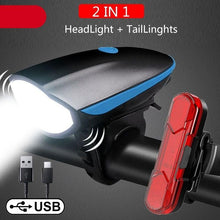 Load image into Gallery viewer, Multifunction Bicycle Light Ultra Bright With Electric 130dB Horn Bicycle Bell Bike Light Rainproof LED Bike Tail Light 2 Pack Bright Bicycle Rear Cycling Safety Flashlight Light Mode Options High Intensity Led Rear Light Fits On Any Bike