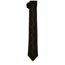 Load image into Gallery viewer, Vittorio Farina Solid Satin Skinny Necktie with Rhinestones