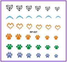 Load image into Gallery viewer, Nail Art Beauty Water Decal Slider Nail Stickers Animal Pet Claw Paw Foot Print Sweet Heart Black Cat Decorations Slider Nail Art Stickers Decals Nail Art Supplies Valentines Day 3D Self-Adhesive Nail Decorations Manicuring Nail Art Manicure Lips Nail