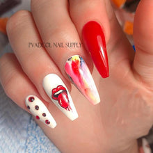 Load image into Gallery viewer, Nail Art Stickers Red Lips Nails Decals Sticker Hot Sexy Girl Tip Back Glue Decal Cool Lollipop Self Adhesive Acrylic Tips Tool Decoration White Feather Lace Flower Leaf Carving Design Exquisite Pattern Nail Art Supplies Self-Adhesive Nail