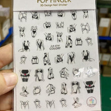 Load image into Gallery viewer, Nail Art Stickers Red Lips Nails Decals Sticker Hot Sexy Girl Tip Back Glue Decal Cool Lollipop Self Adhesive Acrylic Tips Tool Decoration White Feather Lace Flower Leaf Carving Design Exquisite Pattern Nail Art Supplies Self-Adhesive Nail
