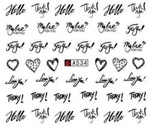 Load image into Gallery viewer, Nail Art Water Transfer Stickers Anime Mouse Animal Kid slider adhesive Watermark Decals Women Beauty Wedding Nails Decal Self-Adhesive 3D Wave Design Decoration for Women Girls Art Stickers Decal Decoration Metallic Curve Strip Line Nail