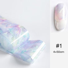 Load image into Gallery viewer, Nail Foils Marble Flower Series Iridescent Nail Art Transfer Sticker Paper Slider Nail Water Decal Design Manicures Decorations Art Manicures Decoration New Gold Nail Transfer Foils for Nail Arts Nails Supply Holographic Effect Nail Art Foil Stickers Hol