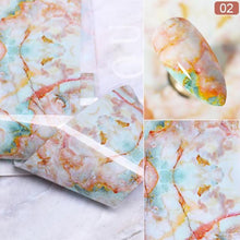 Load image into Gallery viewer, Nail Foils Marble Flower Series Iridescent Nail Art Transfer Sticker Paper Slider Nail Water Decal Design Manicures Decorations Art Manicures Decoration New Gold Nail Transfer Foils for Nail Arts Nails Supply Holographic Effect Nail Art Foil Stickers Hol