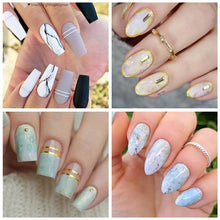 Load image into Gallery viewer, Nail Foils Marble Flower Series Iridescent Nail Art Transfer Sticker Paper Slider Nail Water Decal Design Manicures Decorations Art Manicures Decoration New Gold Nail Transfer Foils for Nail Arts Nails Supply Holographic Effect Nail Art Foil Stickers Hol