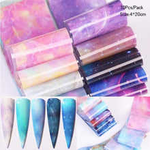 Load image into Gallery viewer, Nail Foils Marble Flower Series Iridescent Nail Art Transfer Sticker Paper Slider Nail Water Decal Design Manicures Decorations Art Manicures Decoration New Gold Nail Transfer Foils for Nail Arts Nails Supply Holographic Effect Nail Art Foil Stickers Hol