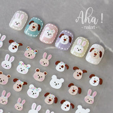 Load image into Gallery viewer, Nail Glue Stickers Stars Moon Cartoon Rabbit Panda Flower Nail Decoration Decals Nail Sticker Nail Art Decorations Design Decoration Acrylic Nail Supplies Designer Nail Decorations for Women Girls Kids 3D Nail Art Stickers Decals