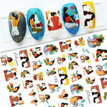 Load image into Gallery viewer, Nail Stickers Cute Rabbit Nail Art Decorations No Face Man Nail Sliders For Manicure Women Kids Girls Manicure Decoration Nail Art Supplies 3D Self-Adhesive Nail Decals Designer Nail Stickers for Acrylic Nails