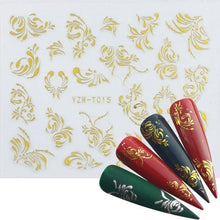 Load image into Gallery viewer, Nail Stickers for Manicure Nail Sticker Sliders For Nails Decal Self-adhesive Nails Figures Transfer Black Accessories Sliders Manicure Decoration 3D Nail Supplies Holographic Decals Transfer Sliders Nail Design Manicures Nail Self-Adhesive Sticker