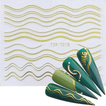 Load image into Gallery viewer, Nail Stickers for Manicure Nail Sticker Sliders For Nails Decal Self-adhesive Nails Figures Transfer Black Accessories Sliders Manicure Decoration 3D Nail Supplies Holographic Decals Transfer Sliders Nail Design Manicures Nail Self-Adhesive Sticker