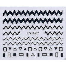 Load image into Gallery viewer, Nail Stickers for Manicure Nail Sticker Sliders For Nails Decal Self-adhesive Nails Figures Transfer Black Accessories Sliders Manicure Decoration 3D Nail Supplies Holographic Decals Transfer Sliders Nail Design Manicures Nail Self-Adhesive Sticker