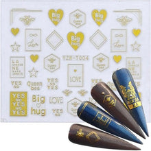 Load image into Gallery viewer, Nail Stickers for Manicure Nail Sticker Sliders For Nails Decal Self-adhesive Nails Figures Transfer Black Accessories Sliders Manicure Decoration 3D Nail Supplies Holographic Decals Transfer Sliders Nail Design Manicures Nail Self-Adhesive Sticker