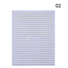 Load image into Gallery viewer, Nail Strip Stickers Black Gold Rose Gold Silver Metal Strip Tape Nail Art Adhesive Foil Tips Nail Sticker Decals Metallic Curve Strip Line Nail Decal Self-Adhesive 3D Wave Design Decoration for Women Girls Tape Nail Art Stickers Decal Decoration