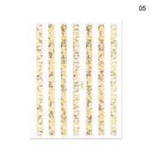 Load image into Gallery viewer, Nail Strip Stickers Black Gold Rose Gold Silver Metal Strip Tape Nail Art Adhesive Foil Tips Nail Sticker Decals Metallic Curve Strip Line Nail Decal Self-Adhesive 3D Wave Design Decoration for Women Girls Tape Nail Art Stickers Decal Decoration