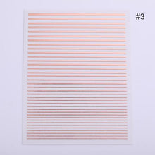 Load image into Gallery viewer, Nail Strip Stickers Black Gold Rose Gold Silver Metal Strip Tape Nail Art Adhesive Foil Tips Nail Sticker Decals Metallic Curve Strip Line Nail Decal Self-Adhesive 3D Wave Design Decoration for Women Girls Tape Nail Art Stickers Decal Decoration