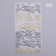 Load image into Gallery viewer, Nail Strip Stickers Black Gold Rose Gold Silver Metal Strip Tape Nail Art Adhesive Foil Tips Nail Sticker Decals Metallic Curve Strip Line Nail Decal Self-Adhesive 3D Wave Design Decoration for Women Girls Tape Nail Art Stickers Decal Decoration
