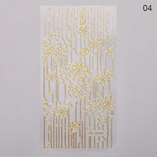 Load image into Gallery viewer, Nail Strip Stickers Black Gold Rose Gold Silver Metal Strip Tape Nail Art Adhesive Foil Tips Nail Sticker Decals Metallic Curve Strip Line Nail Decal Self-Adhesive 3D Wave Design Decoration for Women Girls Tape Nail Art Stickers Decal Decoration