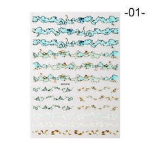 Load image into Gallery viewer, Nail Strip Stickers Black Gold Rose Gold Silver Metal Strip Tape Nail Art Adhesive Foil Tips Nail Sticker Decals Metallic Curve Strip Line Nail Decal Self-Adhesive 3D Wave Design Decoration for Women Girls Tape Nail Art Stickers Decal Decoration