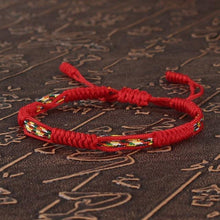 Load image into Gallery viewer, National Style Lucky Red String Bracelet Handmade Braided Knot Charm Bracelets For Women Men Red Bracelet Protection Red Cord Bracelet Adjustable Braided Knot Bracelet