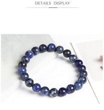 Load image into Gallery viewer, Natural Blue Stone Round Beads Elastic Line Stretch Bracelet Fashion Jewelry Healing Stone Beaded Bracelets For Women Men Gemstones Bracelets Crystal Bracelet Unisex Adjustable Stretch Bracelets 8mm