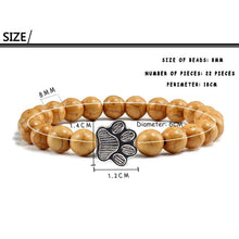 Load image into Gallery viewer, Natural Matte Black Lava Volcanic Stone Paw Print Charm Bracelet Pet Memorial Cat Dog Lovers Jewelry Bracelets For Women Men Stress Relief Yoga Bracelet Mood Bracelet Gifts For Women And Girls
