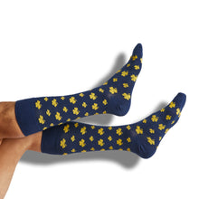 Load image into Gallery viewer, Navy and Gold Dress Socks 4 Pack