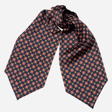 Load image into Gallery viewer, Barberini - Silk Ascot Cravat Tie - Navy and Red