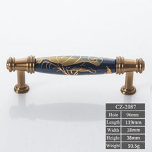 Load image into Gallery viewer, Navy Blue Ceramic Door Handles European Antique Furniture Handles Drawer Pulls Kitchen Cabinet Knobs And Handles Entry Door Handle With Door Lever For Right And Left Sided Doors