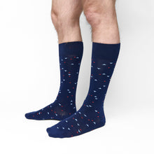 Load image into Gallery viewer, Navy Chicklet Dress Socks