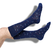 Load image into Gallery viewer, Navy Chicklet Dress Socks
