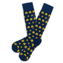 Load image into Gallery viewer, Navy / Gold Clover Dress Socks