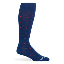Load image into Gallery viewer, Navy Mixed Dot Dress Socks