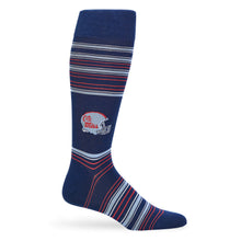 Load image into Gallery viewer, Navy Ole Miss Helmet Dress Socks