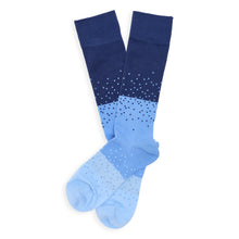 Load image into Gallery viewer, Navy Ombre Dot Dress Socks