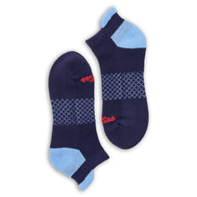 Load image into Gallery viewer, Navy/Powder ' Ole Miss ' Ankle Socks