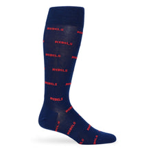 Load image into Gallery viewer, Navy Rebel Dress Socks