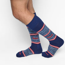 Load image into Gallery viewer, Navy Rebels Stripe Dress Socks