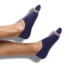 Load image into Gallery viewer, Navy Stripe No Show