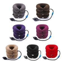 Load image into Gallery viewer, Neck Pillow Home Office Travel Pillow 3-layered Air Inflatable Vertebra Auxiliary Tools Neck Support Assistant Pillow Air Adjustable and Inflatable Neck Pillow Comfort Neck Travel Pillow Airplane Pillow Cervical Neck Pillow for Kids Adults