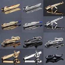 Load image into Gallery viewer, Necktie Tie Clip Feather Mustache Tie Clip Quality Men Unique Tie Clip Glasses Scissors Necktie Pin Beautiful Designs Necktie Clip Tie Clip Men Luxury Vintage Tie Clips