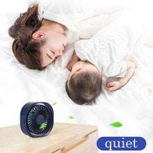 Load image into Gallery viewer, New 360° USB Fan Cooler Cooling Mini Fan Portable 3 Speed Super Mute Cooler for Office Cool Fans Car Home Notebook Laptop Portable Mini Fan for Bedroom Office Desktop