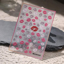 Load image into Gallery viewer, New 3D Self-Adhesive Lovely Red Lips Image Nails Stickers for Nails Sticker Decorations Manicure Valentine's Day Nail Art Sticker Decals 3D Exquisite Pattern Nail Art Supplies Self-Adhesive Luxurious Nail Art Decoration
