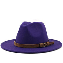 Load image into Gallery viewer, New Adjustable Unisex Wool Fedora Hat Luxury Wide Brim Fedora Floppy Hat Gentleman Elegant Winter Autumn Wide Comfortable Soft Hat Outdoor Wide Brim Hat With Strap
