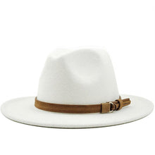 Load image into Gallery viewer, New Adjustable Unisex Wool Fedora Hat Luxury Wide Brim Fedora Floppy Hat Gentleman Elegant Winter Autumn Wide Comfortable Soft Hat Outdoor Wide Brim Hat With Strap