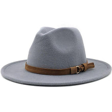 Load image into Gallery viewer, New Adjustable Unisex Wool Fedora Hat Luxury Wide Brim Fedora Floppy Hat Gentleman Elegant Winter Autumn Wide Comfortable Soft Hat Outdoor Wide Brim Hat With Strap