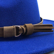 Load image into Gallery viewer, New Adjustable Unisex Wool Fedora Hat Luxury Wide Brim Fedora Floppy Hat Gentleman Elegant Winter Autumn Wide Comfortable Soft Hat Outdoor Wide Brim Hat With Strap