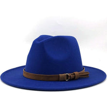 Load image into Gallery viewer, New Adjustable Unisex Wool Fedora Hat Luxury Wide Brim Fedora Floppy Hat Gentleman Elegant Winter Autumn Wide Comfortable Soft Hat Outdoor Wide Brim Hat With Strap