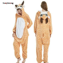 Load image into Gallery viewer, New Animal Pajamas Women Unicorn Sleepwear Panda Pajama Cartoon Overalls Winter Rabbit Nightie Jumpsuit For Winter Girls Unicorn Pajamas Costume Fleece Hooded Animal Sleepwear Christmas Cosplay Unicorn Gift