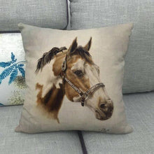 Load image into Gallery viewer, New Animal Pattern Pillow Cover Simple Wind Pillow Set Art Home Decorative Throw Pillow Cover Horse Cotton Linen Cushion for Couch Sofa Bedroom Livingroom Kitchen Car Restoring Ancient Ways Horse Head Decorative Cushion Covers 45x45CM